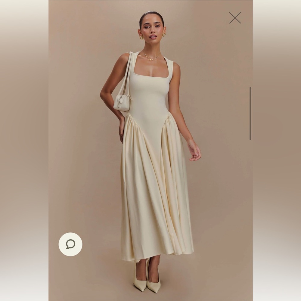 Meshki Sharon Scuba Ivory Midi Dress